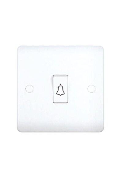 Milano 10A Bell Switch, White Metal Indoor Electrical Switch, Durable & Relia...