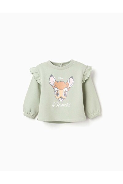 Ziddy Cotton Sweatshirt with Ruffles for Baby Girls 'Bambi', Green
