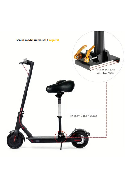 OEM Scaun Pliabil Trotinetă Xiaomi M365 / Mottus - Reglabil, Universal fara g...