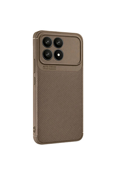eco port Poco F8 Pro Compatible Auto Focus Carbon Cover - Brown