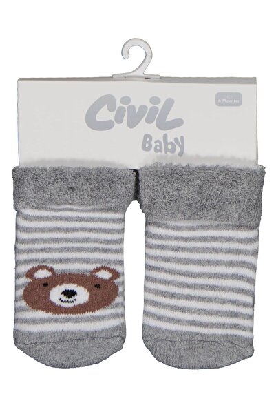 Civil Baby مجموعة من 2 جوارب للأولاد بتصميم دب مخطط من 6 إلى 18 شهرًا - مقاس ...