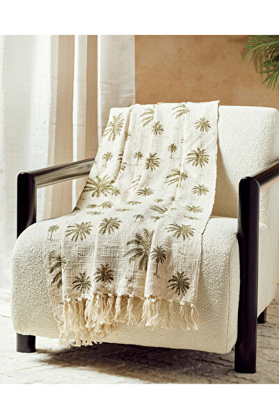 REDTAG بطانية مطبوعة بنقشة نخيل عاجي