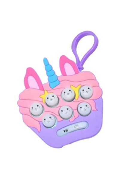 Avaleea Breloc interactiv Pop It Gopher cu lumini și muzică, unicorn