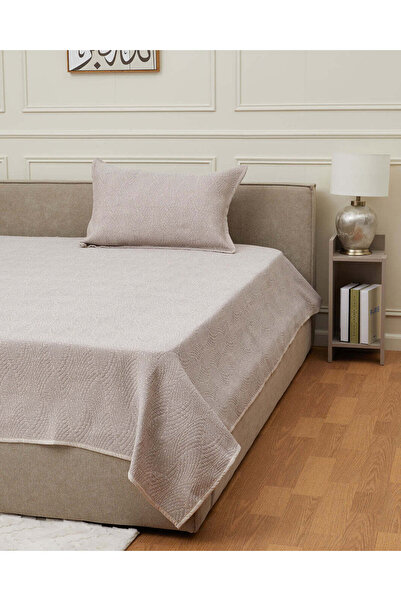 REDTAG Beige Jacquard Bedspread (Single Size)