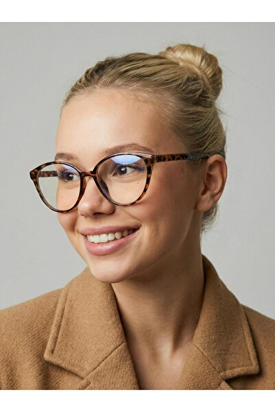 VEGA EYEWEAR نظارات كاتيا ليوبارد منقوشة 50 إيكارتمان للحماية من الضوء الأزرق