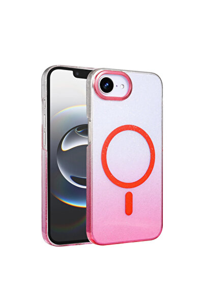 eco port غطاء آيفون 16e لامع متوافق مع ماج سيف - وردي