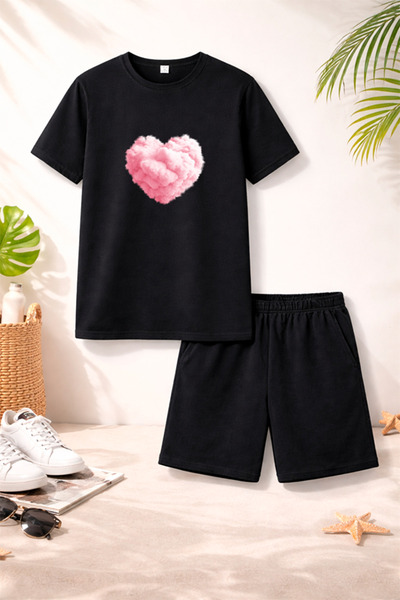 genosha T-Shirt Shorts Kids Set 100% Cotton Comfortable Cut Casual Cute Print...