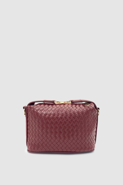 Wuclo حقيبة يد زيرين بحزام متقاطع منسوجة بنمط مميز مع إغلاق بمشبك وسحاب باللو...