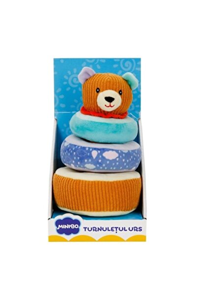 Minibo Turn interactiv cu ursuleți, Minibo, multicolor, 14x14x24cm