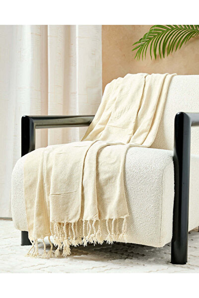 REDTAG بطانية من الشنيل المنسوج باللون البيج