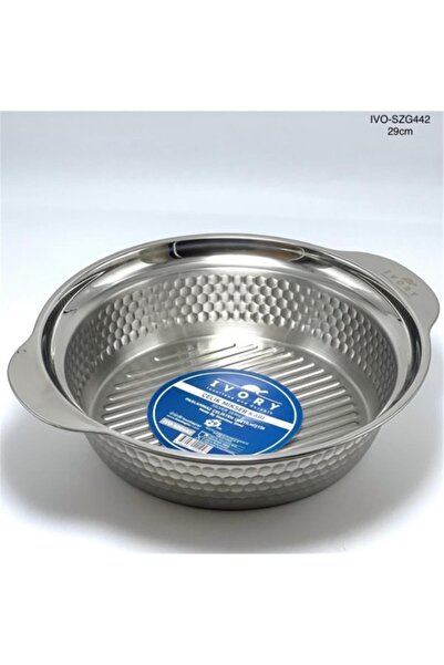 IVORY Çelik Sığ Mikser Kabı 29×7 cm | Dayanıklı ve Çok Amaçlı Karıştırma Kabı