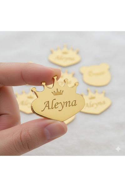 Remassa 3cm Kişiye özel isimli kalp pleksi ayna etiket 25 adet söz nişan düğü...