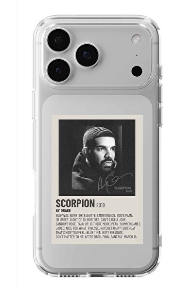 Multitronic حافظة شفافة مطبوعة بتصميم ملصق دريك بارالوريد متوافقة مع هاتف آيف...