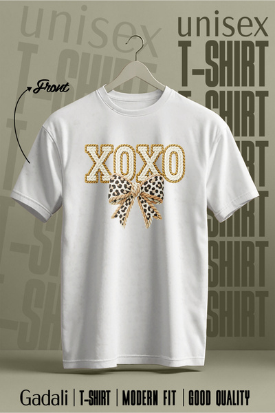Gadali Unisex Xoxo Ribbon Printed T-Shirt