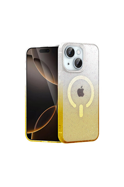 eco port iPhone 14 Pummel Shiny Magsafe Cover - Gold