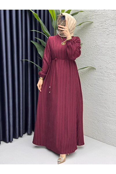 ZENA BY ÇETİN LEVENT Piliseli Salaş Kesim Tesettür Elbise Günlük ve Şık Uzun ...