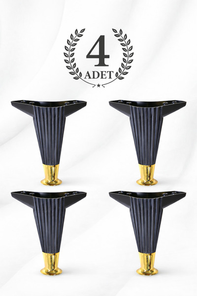 GÜMÜŞ Nefes Model 12cm Siyah Gold Altın Mobilya Koltuk Ayağı, Baza Ayağı, Seh...