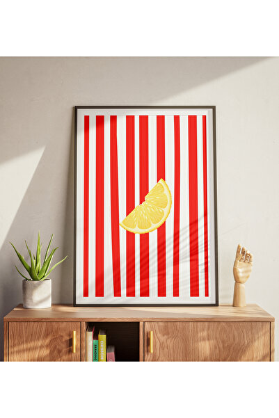Çizgilerde Limon Çerçeveli Poster