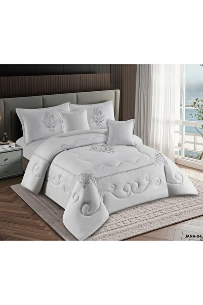 Mira A double bed comforter set with an embroidered design to add beauty and ...