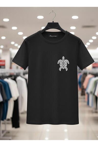 playwear PLAY WEAR Tricou unisex cu imprimeu pe piept, cu guler rotund, model...