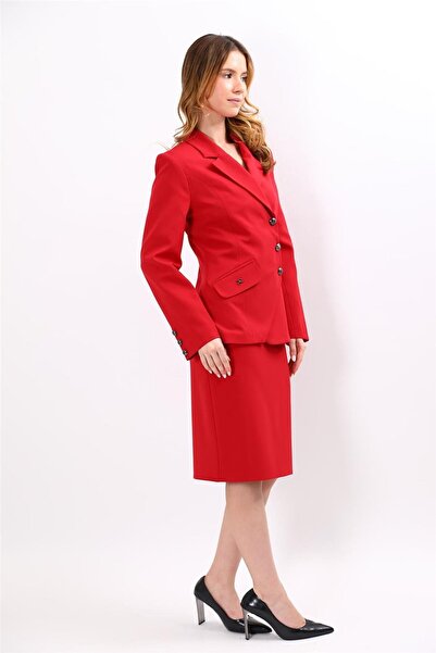 ÖNDER ÖZSOY Men's Collared Asymmetrical Double-Breasted Jacket & Short Pencil...