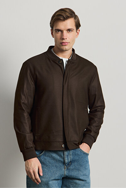 Danger Men's Polyviscon Special Fabric Jacket Brown