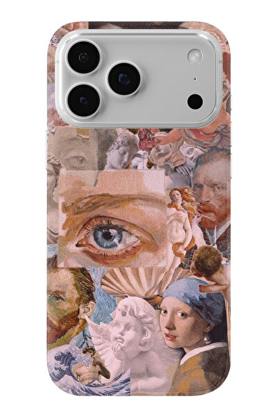 Multitronic حافظة شفافة مطبوعة بتصميم فني كلاسيكي متوافقة مع هاتف iPhone 17 Pro