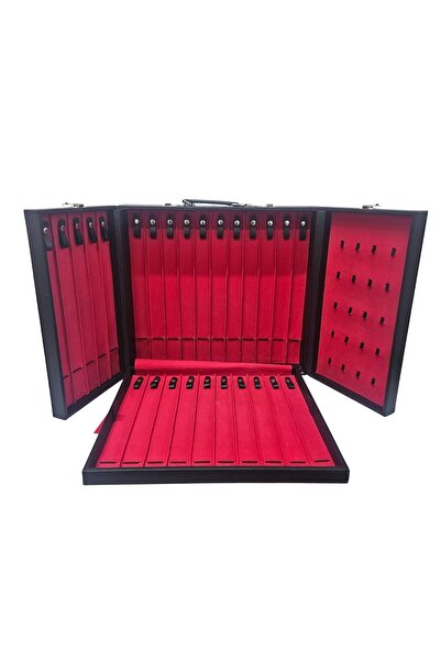 ÖZER KUTU 26'li Tesbih Ve 20 li Yüzüklük (ahşap Kasa) Siyah Deri Kuluplu Çant...