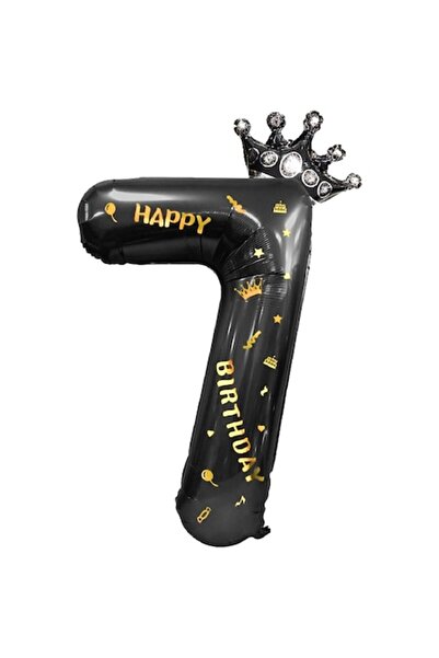 Avaleea Metallic Foil Balloon, Number Figure and Crown, Happy Birthday Theme