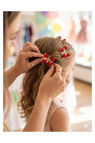 Efna Store Red Velvet Rose Moving Butterfly Model Gold Color Flocking Coating...