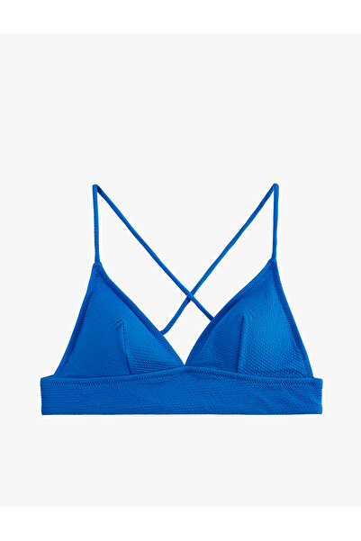 Koton Cross-Strapped Textured Bralette Bikini Top