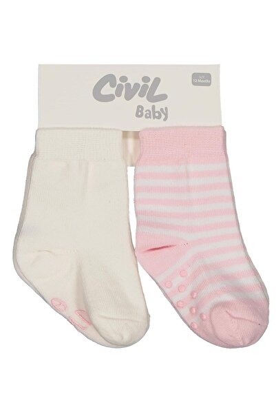 Civil Baby Hello World Set de 2 șosete antiderapante pentru fetițe - Standard...