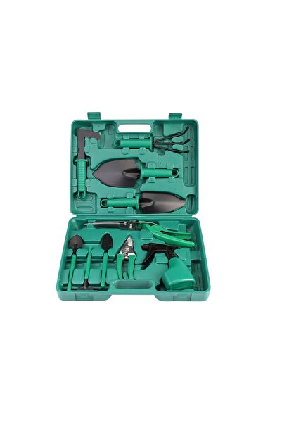 ZanaCasei Set of 11 garden tool accessories, stainless steel, Green