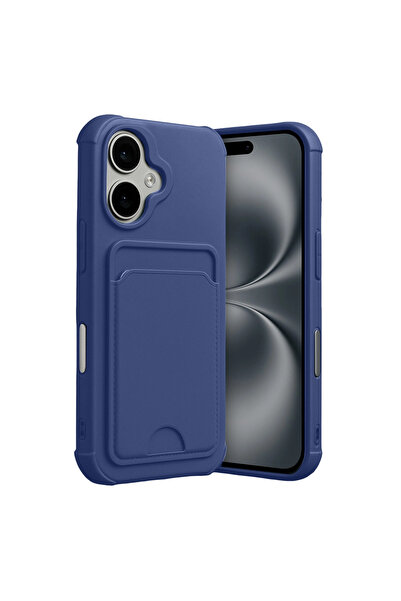 eco port iPhone 17 Kelvin Silicone with Business Card Holder - Navy Blue