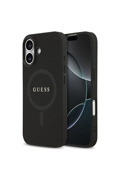 Guess Case for IPhone 17, Saffiano Classic Logo MagSafe, Black