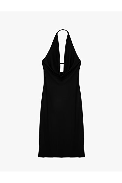 Koton Slim Fit Low-Cut Halter Neck Bodycon Dress