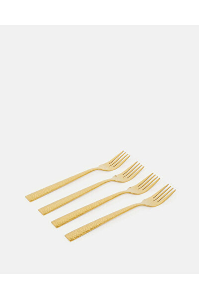 REDTAG Gold Cake Fork Hammered Finish Set (4 Piece)