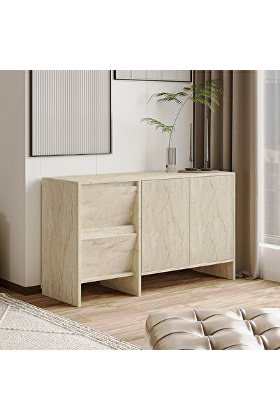 İNARCH DİZAYN Laris 130 cm Modern Konsol – 4 Kapaklı, Yüksek Ayaklı, Minimali...