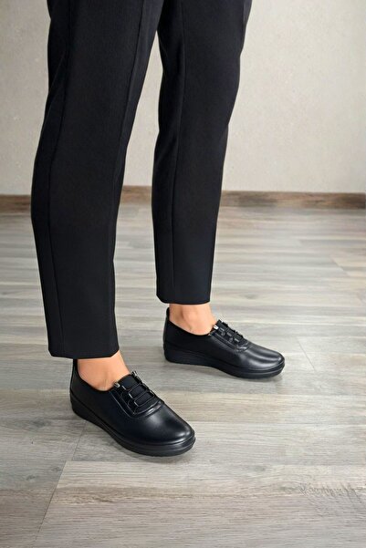 Nubbock Balerini negri cu șireturi pentru femei, confortabili pentru zi cu zi...