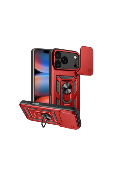 eco port iPhone 17 Pro Pars Lens Ring Silicone Case - Red