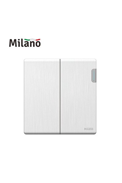 Milano Aura Switch 10A 2G 1W, Fire Retardant PC Electrical Switch for Home/Of...