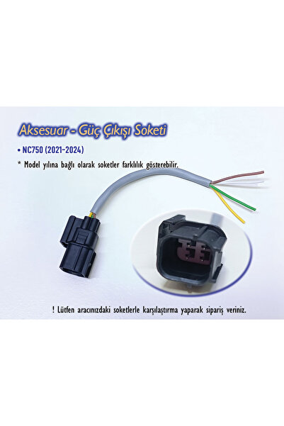 HONDA Uyumlu Aksesuar Güç Çıkışı Aux Power Soketi Adaptör Çevirici Kesmeden Sök - Tak A Tip 4 Kablo