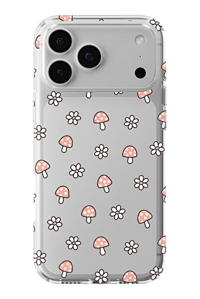 Multitronic حافظة شفافة مطبوعة بتصميم فطر ديزي متوافقة مع آيفون 17 برو