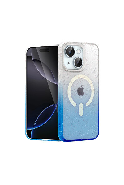 eco port iPhone 14 Pummel Shiny Magsafe Cover - Blue