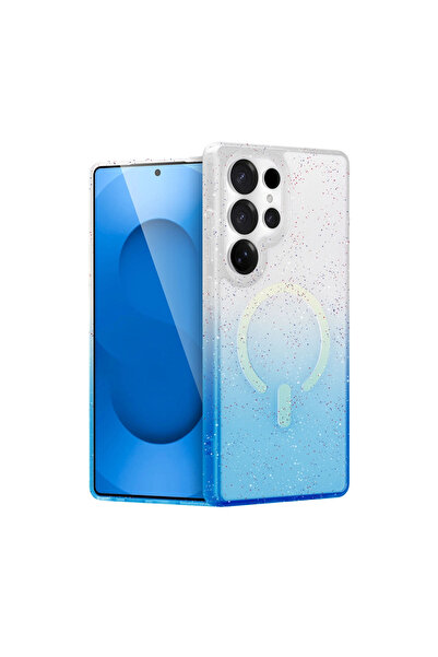 eco port Samsung Galaxy S24 Ultra Pummel Shiny Magsafe Cover - Blue