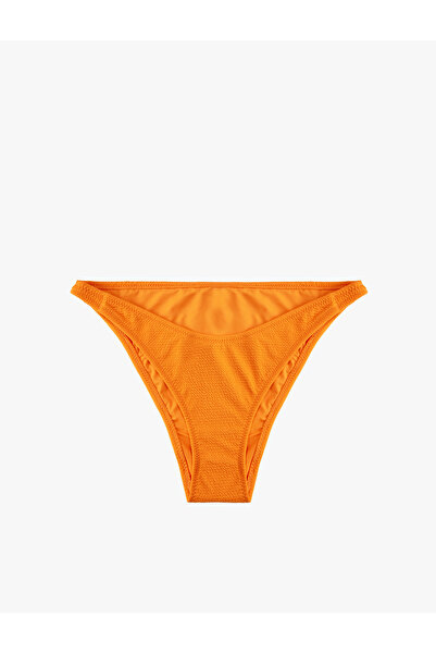 Koton Textured Asymmetrical Cut Slip Bikini Bottom