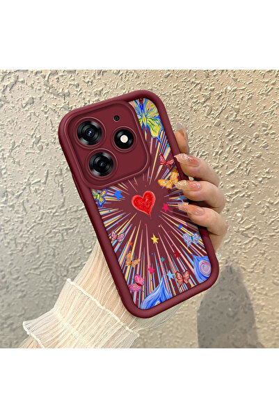 CHICASELUX حافظة هاتف من مادة السيليكون مضادة للسقوط بنمط قلب متوافقة مع هاتف...