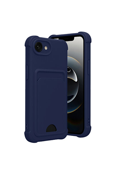 eco port iPhone 16E Kelvin Silicone with Business Card Holder - Navy Blue