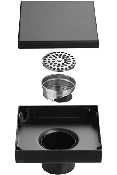 Generic Stainless Steel Floor Drain – Black SS 304 | 15x15cm
