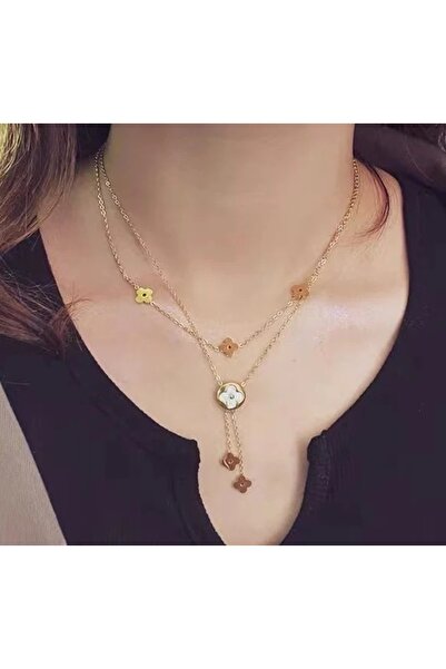 Mihasem Lant si medalion INOX placat dama femei